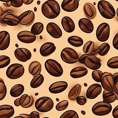 coffee bean illustration pattern background