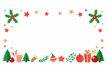 Christmas border with frame vector illustration