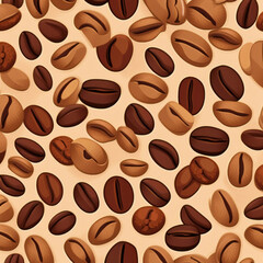 Obraz premium coffee bean illustration pattern background