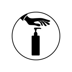 liquid dispenser pump drop hand icon vector eps