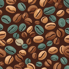 Fototapeta premium coffee bean illustration pattern background
