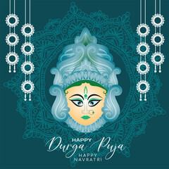 Durga puja pujo navratri greeting