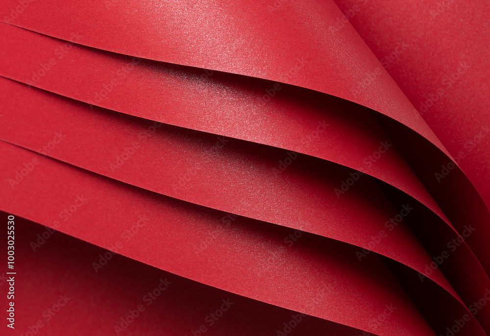 Poster scarlet red paper with a vivid gradient and glowing, shiny surface. the premium material features la