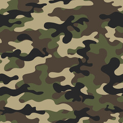 Fototapeta premium abstract camouflage army texture, forest seamless modern design, vector illustration for textiles