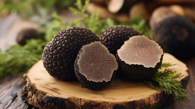 Fresh black truffle prep