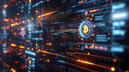 A computer screen with a large orange