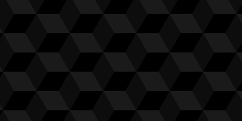Fototapeta premium Vector dark black geometric minimal cube hexagon surface texture design. minimal black cubies block and mete glossy thin smooth structure isometric grid banner and wallpaper.