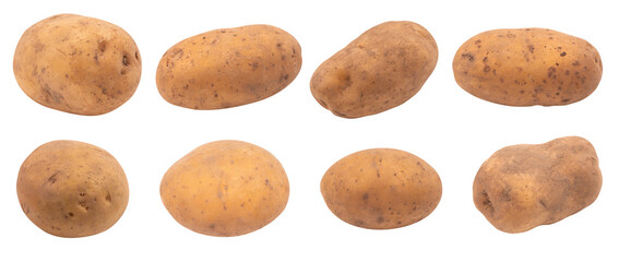 ziemniak na przezroczystym tle PNG, zestaw 8 ziemniaków