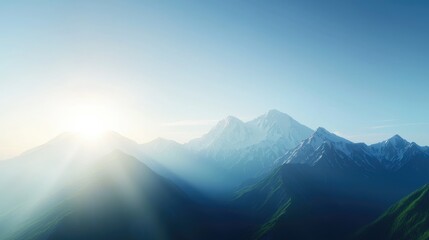 Fototapeta premium Majestic Mountain Range Under a Clear Sky