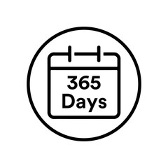365 days calendar icon vector eps