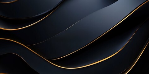 An elegant dark wavy background with golden highlights, featuring flowing lines and subtle...