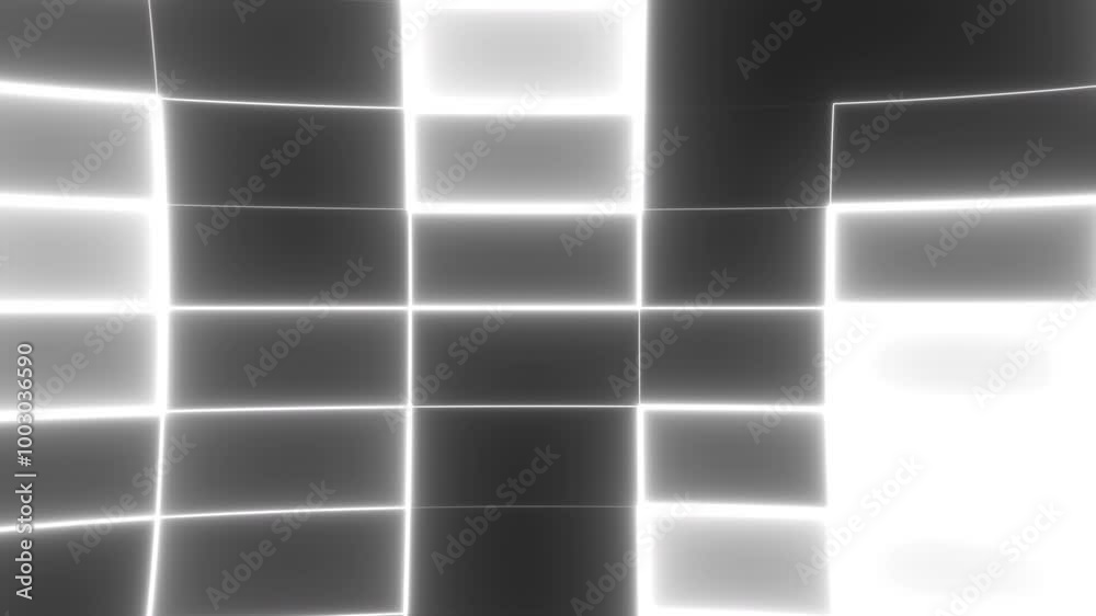 Poster abstract blocks of neon lines. computer generated 3d render