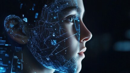 Obraz premium Entrepreneur uses AI artificial intelligence technology to improve their work. Online help with an AI chatbot to solve problems, solve questions and improve data. Efficient internet tools.