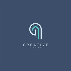 Obraz premium Abstract House logo design. Initial Q letter concept.