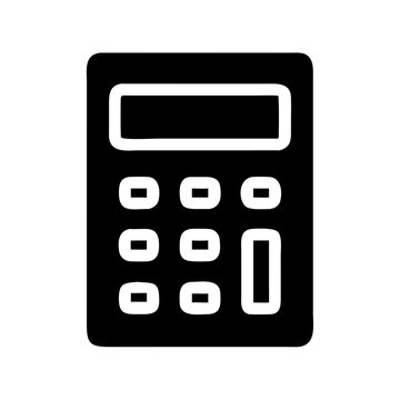 recommend clip art: Calculator icon in black silhouette on white background