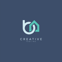 Abstract House logo design. Initial B letter concept.
