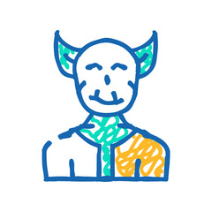 troll fantasy character doodle icon sketch vector. troll fantasy character sign. isolated symbol illustration