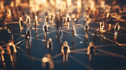professional social network concept connected human figures representing business relationships and networking
