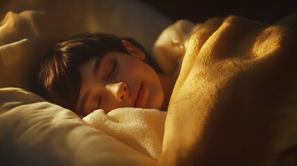 Peaceful Sleep of a Person in Cozy Blanket