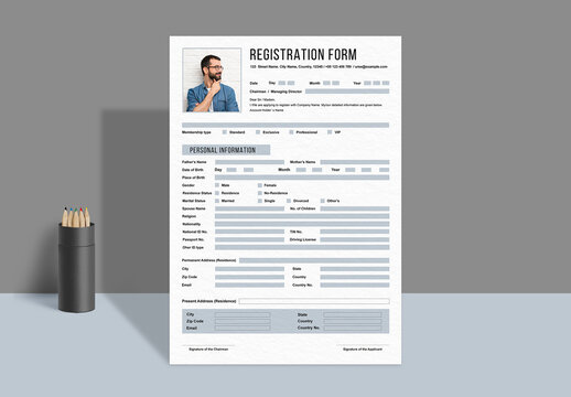 Registration Form Layout Design