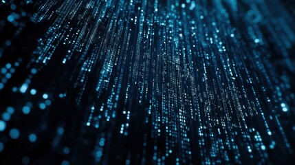 streaming binary code background. Digital binary data. Random Parts of Program Code. Digital Data Technology Concept.