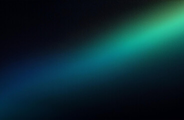 Fototapeta premium Dark color gradient background, green blue lights on black backdrop, grainy texture effect, webpage header design