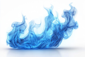 blue flame on white background