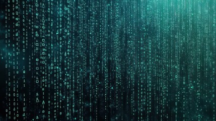 Technology computer cyberspace internet digital data network programming communication coding concept - Abstract green blue digital binary code matrix texture background