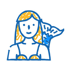 mermaid fantasy character doodle icon sketch vector. mermaid fantasy character sign. isolated symbol illustration