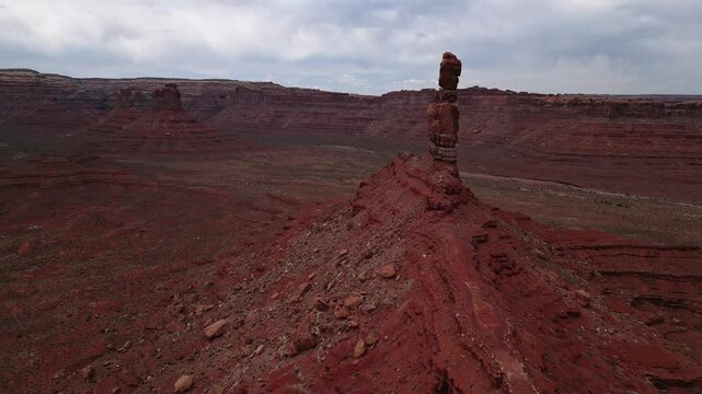 Majestic sandstone rock formation in Valley of the Gods, Utah