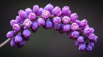 A close-up of purple flower buds showcasing delicate petals and natural beauty.