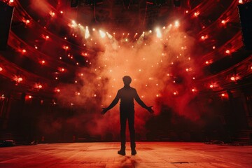 Actor performing on stage in a theater
