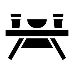 Picnic Table Glyph Icon Design