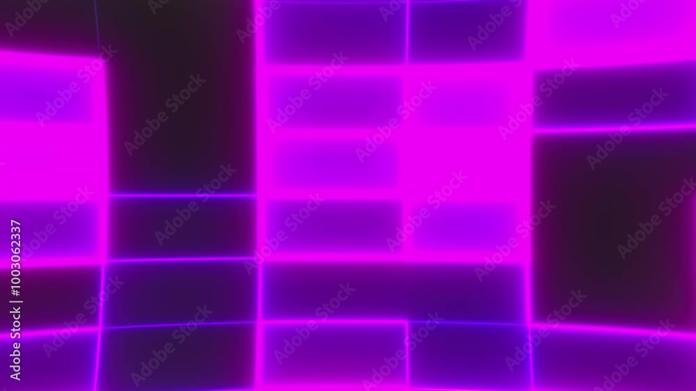 Poster abstract blocks of neon lines. computer generated 3d render