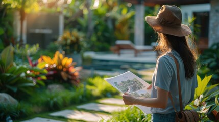 Fototapeta premium Landscape architect planning a garden