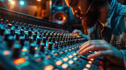 Music producer overseeing a recording