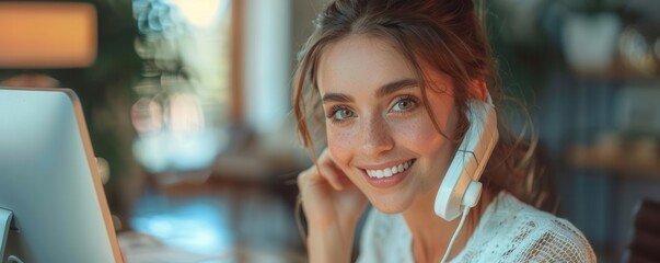 Receptionist answering phone calls at a front desk