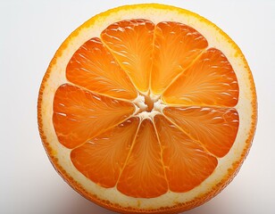 Close up de una naranja partida por la mitad