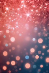 Beautiful luxury gold bokeh on defocused tropical coral background.