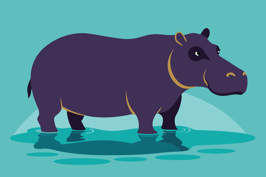 recommend clip art: hippopotamus in the water clean silhouette color K.eps