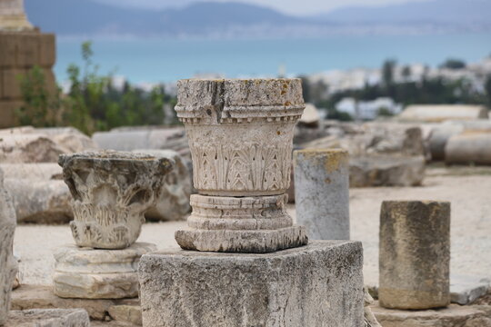 Remains of ancient Carthage, Byrsa Hill, Tunisia.