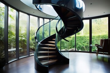 modern minimalistic spiral staircase