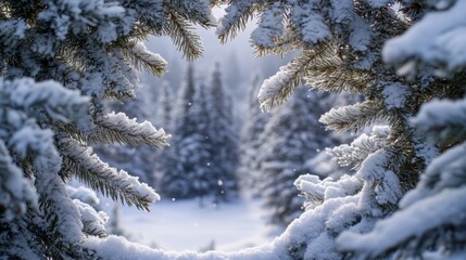 Snowy forest scene
