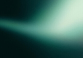 Obraz premium White green blurred gradient on dark background, glowing light spot, grainy texture effect, copy space