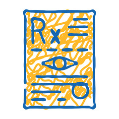 recipe ophthalmology doodle icon sketch vector. recipe ophthalmology sign. isolated symbol illustration