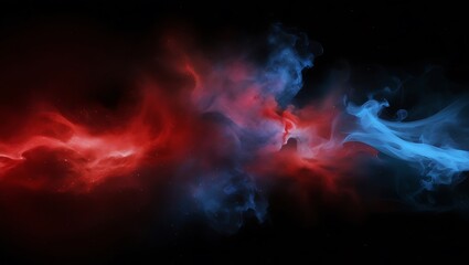 Fototapeta premium Abstract red and blue background with smoke. Generative Ai.