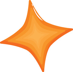 Fototapeta premium Orange star shining brightly with four points, perfect for illustrations, games, or any project needing a touch of sparkle