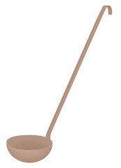 Metal cooking ladle. vector illustration