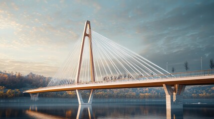 Obraz premium vision of architecture of a 3d model bridge project