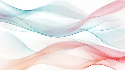 Fototapeta premium Abstract background with flowing pastel blue and pink lines.